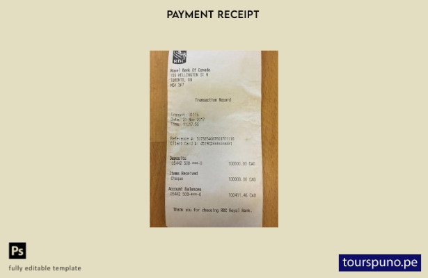 lista para imprimir la plantilla de cheque bancario Canada Rbc